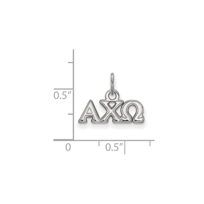 Sterling Silver Rhodium Plated Logoart Alpha Chi Omega Sorority Greek Letters Extra Small Pendant