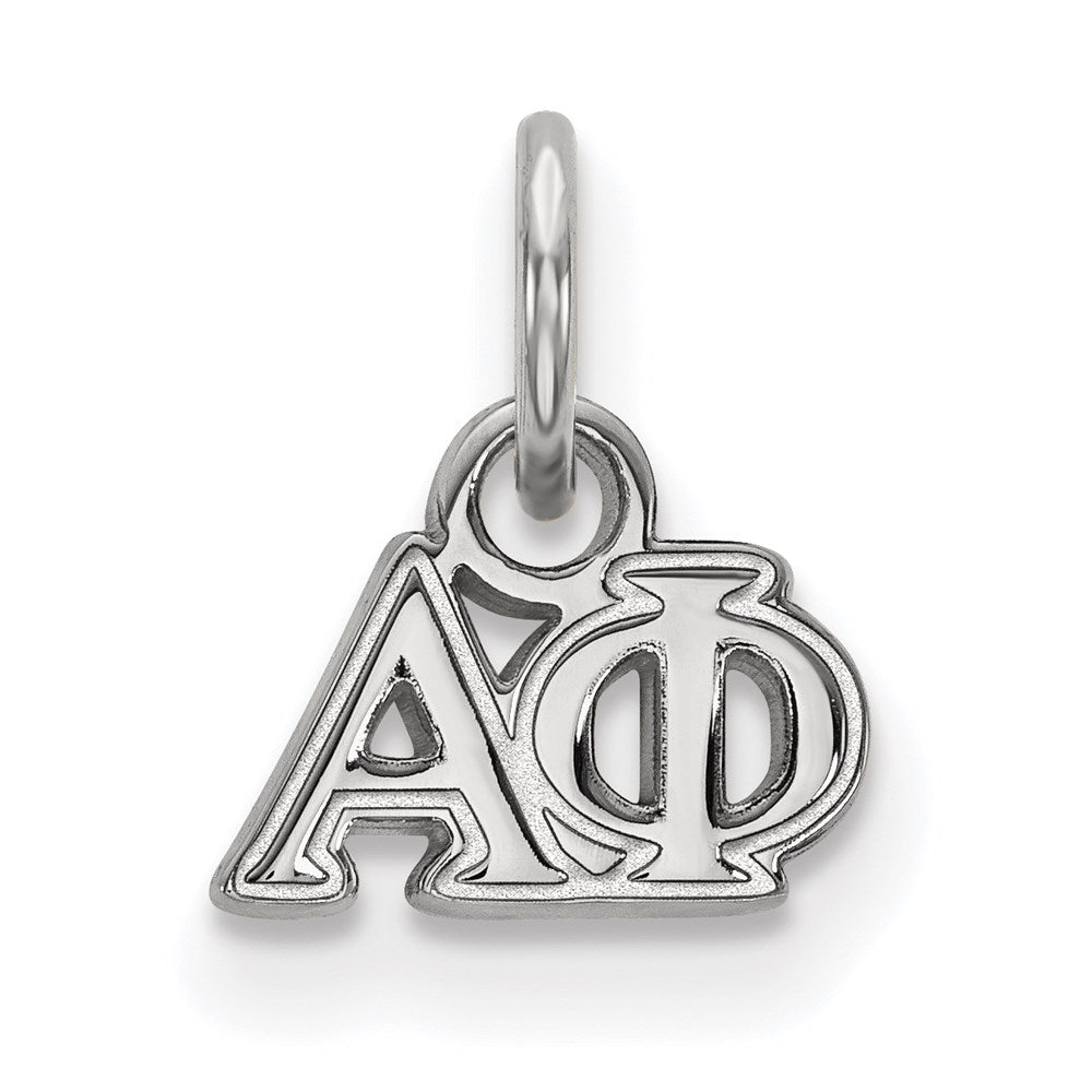 Sterling Silver Rhodium Plated Logoart Alpha Phi Sorority Greek Letters Extra Small Pendant