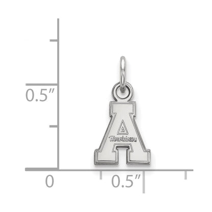 Sterling Silver Rhodium Plated Logoart Appalachian State University Extra Small Pendant