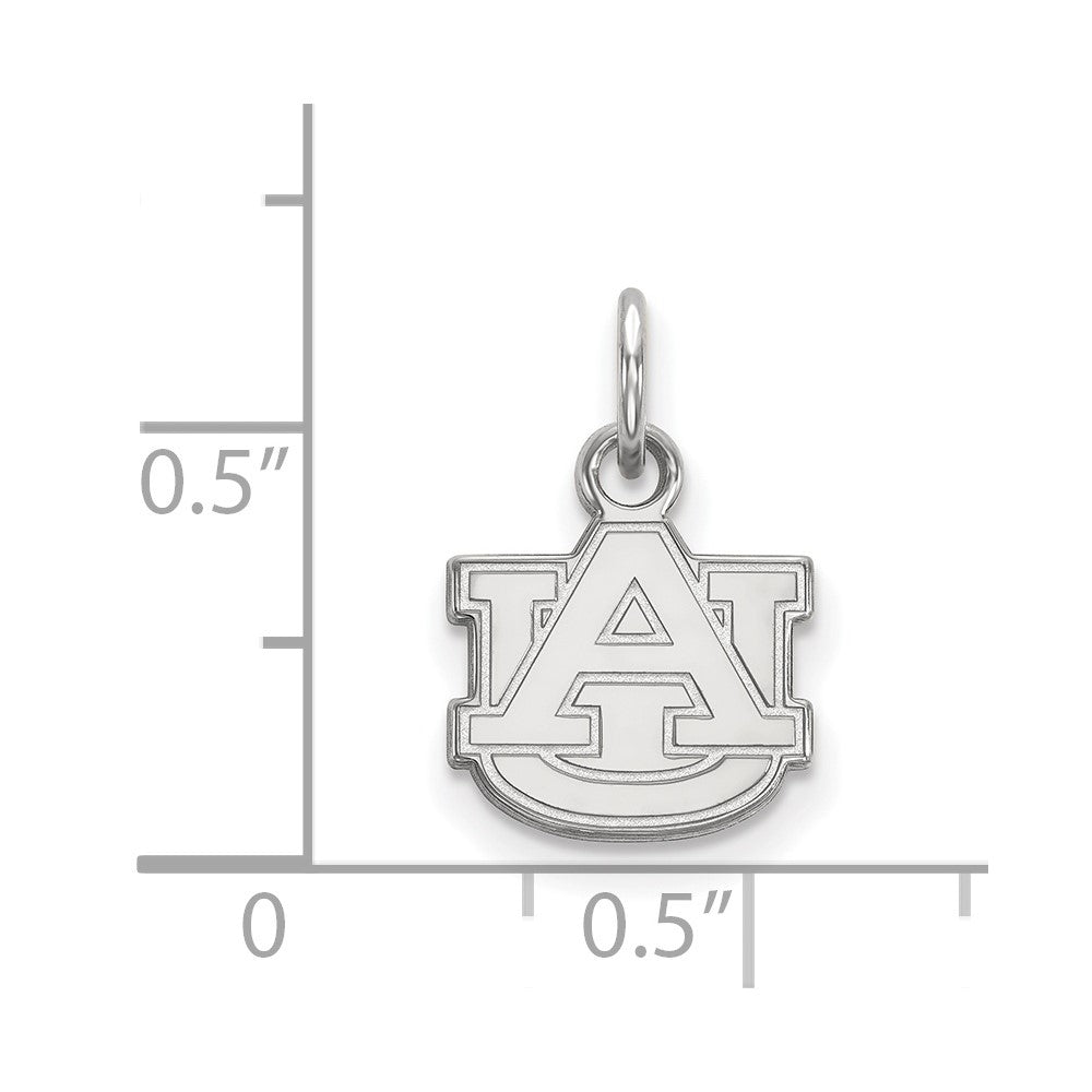 Sterling Silver Rhodium Plated Logoart Auburn University A U Extra Small Pendant