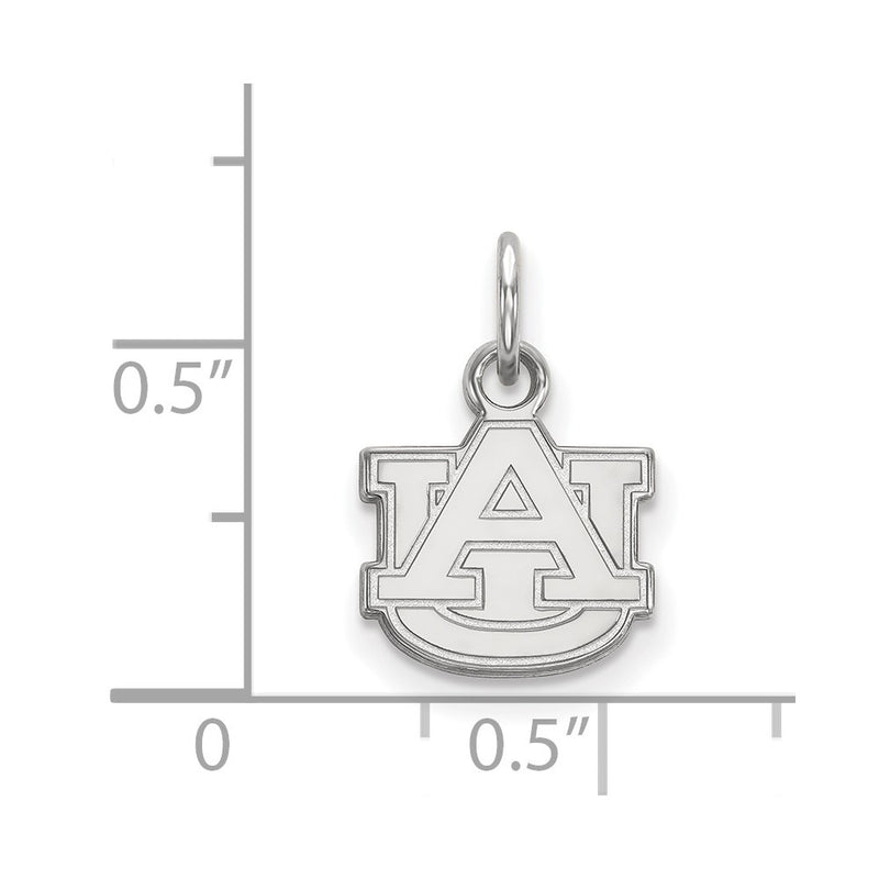 Sterling Silver Rhodium Plated Logoart Auburn University A U Extra Small Pendant
