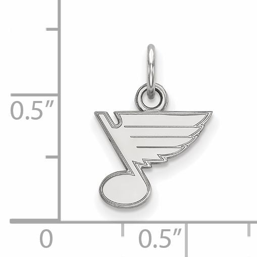 10K White Gold Nhl Logoart St. Louis Blues Extra Small Pendant