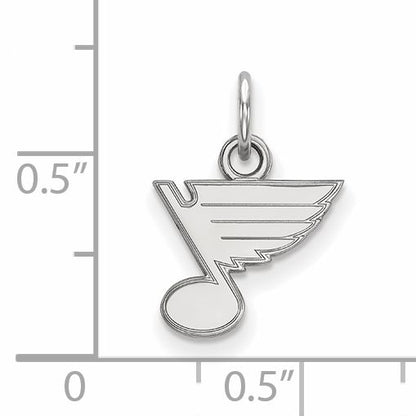 10K White Gold Nhl Logoart St. Louis Blues Extra Small Pendant