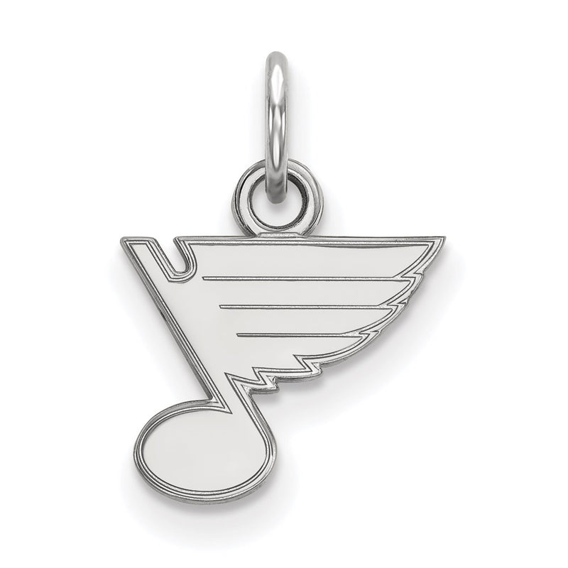 Sterling Silver Rhodium Plated Nhl Logoart St. Louis Blues Extra Small Pendant