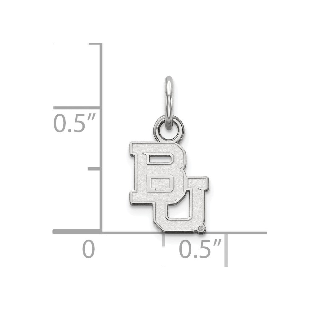 Sterling Silver Rhodium Plated Logoart Baylor University Bears Extra Small Pendant