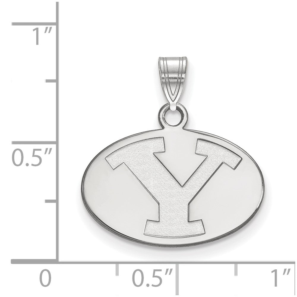 Sterling Silver Rhodium Plated Logoart Brigham Young University Letter Y Small Pendant