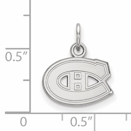 10K White Gold Nhl Logoart Montreal Canadiens Extra Small Pendant