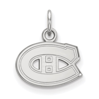 14K White Gold Nhl Logoart Montreal Canadiens Extra Small Pendant
