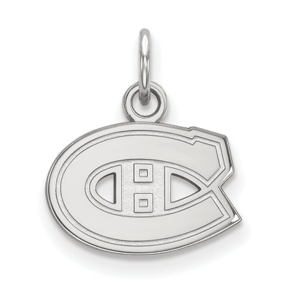 10K White Gold Nhl Logoart Montreal Canadiens Extra Small Pendant