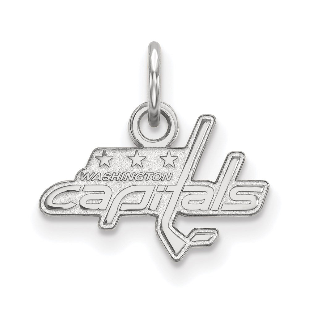 Sterling Silver Rhodium Plated Nhl Logoart Washington Capitals Extra Small Pendant