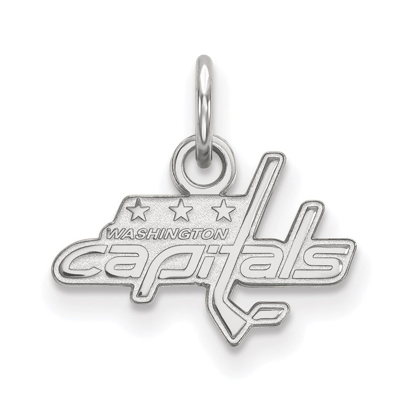 Sterling Silver Rhodium Plated Nhl Logoart Washington Capitals Extra Small Pendant