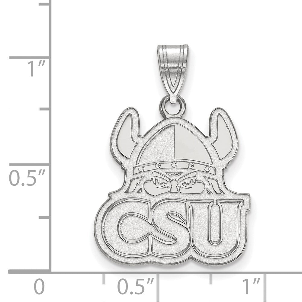 Sterling Silver Rhodium Plated Logoart Cleveland State University Large Pendant