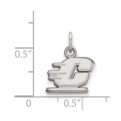 Sterling Silver Rhodium Plated Logoart Central Michigan University Letter C Extra Small Pendant