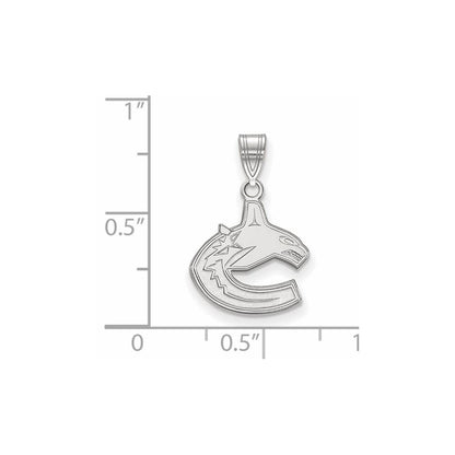 14K White Gold Nhl Logoart Vancouver Canucks Small Pendant