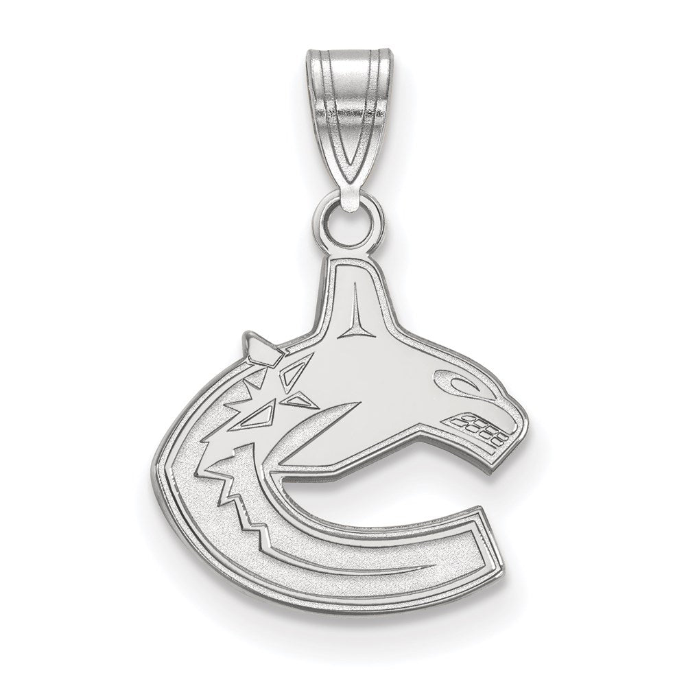14K White Gold Nhl Logoart Vancouver Canucks Small Pendant