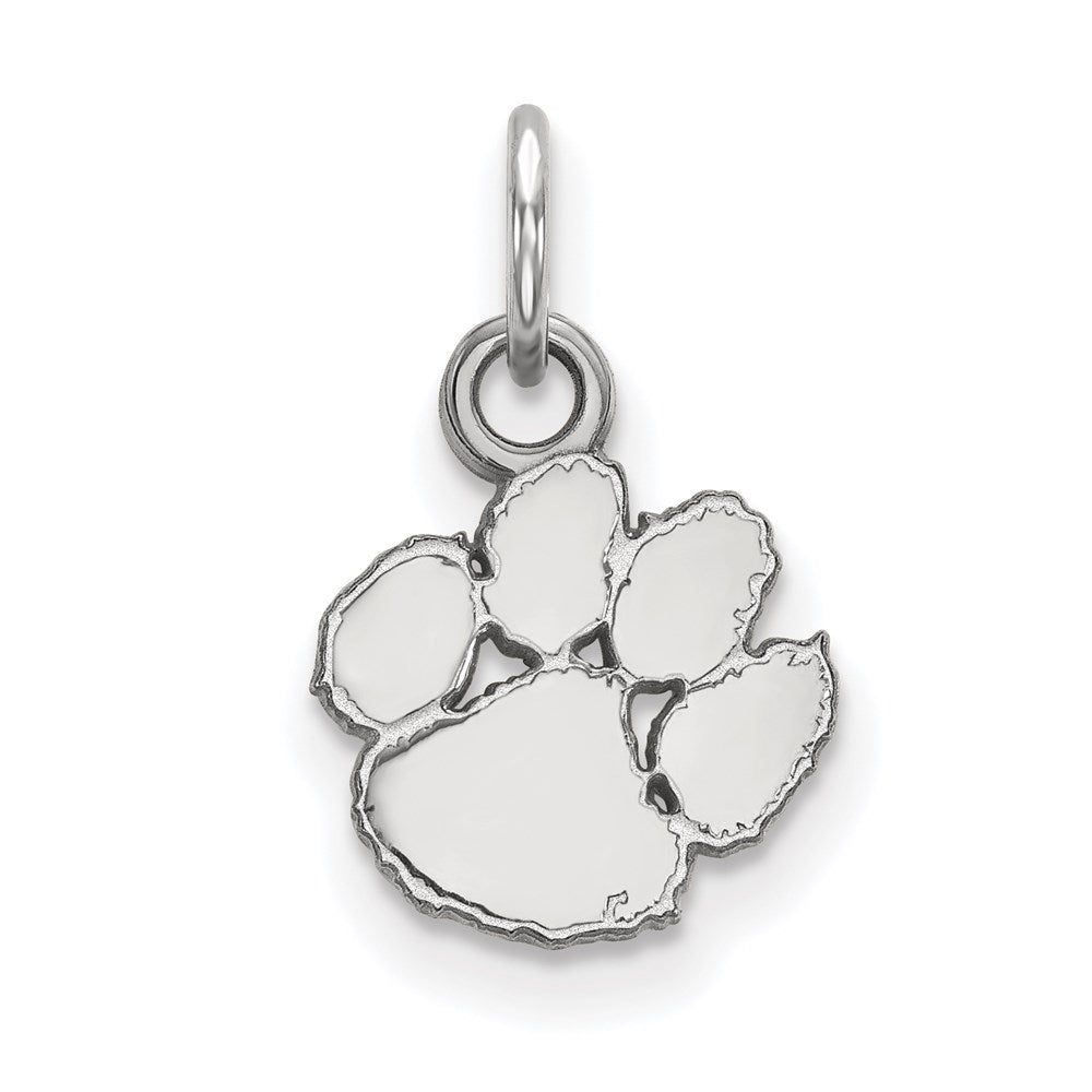 10K White Gold Logoart Clemson University Tiger Paw Extra Small Pendant