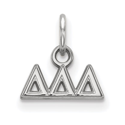 Sterling Silver Rhodium Plated Logoart Delta Sorority Greek Letters Extra Small Pendant