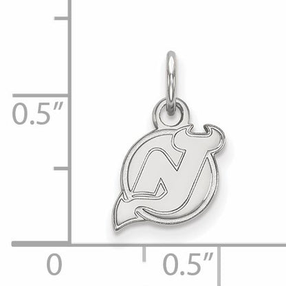 10K White Gold Nhl Logoart New Jersey Devils Extra Small Pendant