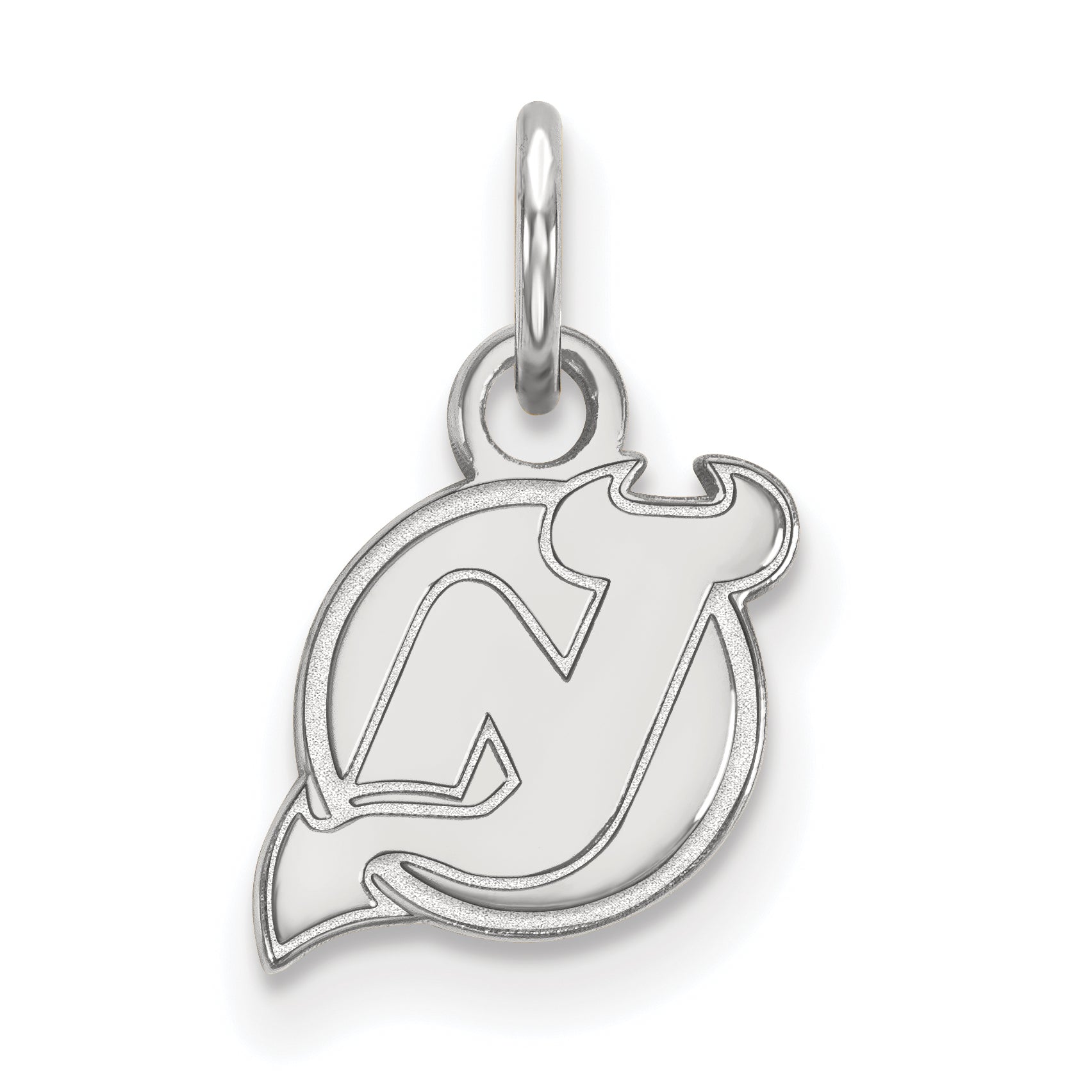 10K White Gold Nhl Logoart New Jersey Devils Extra Small Pendant