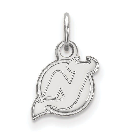 10K White Gold Nhl Logoart New Jersey Devils Extra Small Pendant