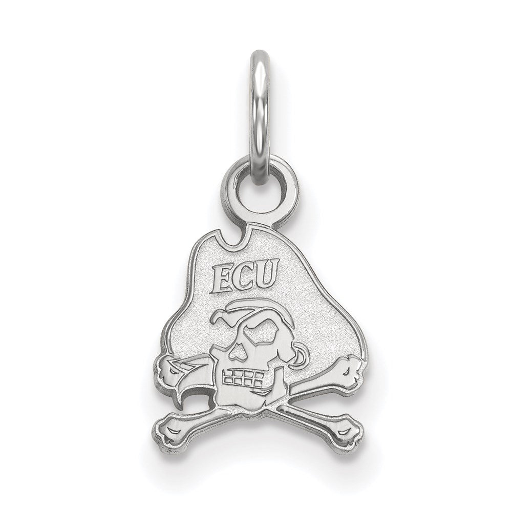 10K White Gold Logoart East Carolina University Pirate Extra Small Pendant