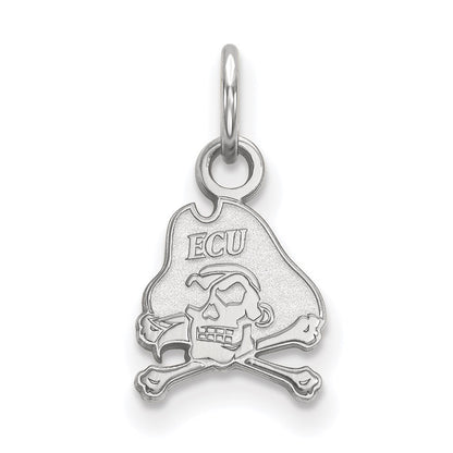 10K White Gold Logoart East Carolina University Pirate Extra Small Pendant