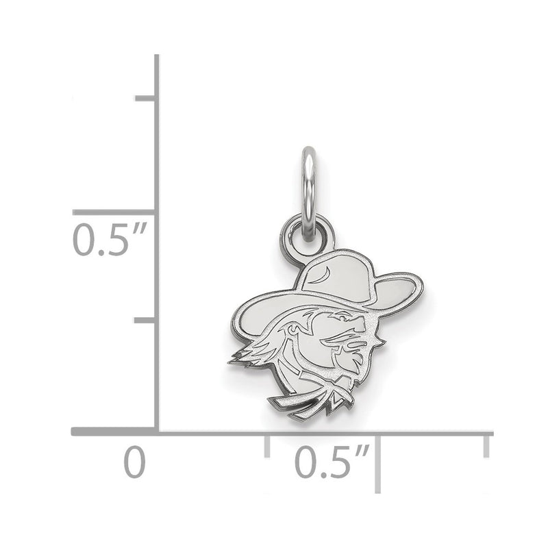 Sterling Silver Rhodium Plated Logoart Eastern Kentucky University E K U Extra Small Pendant
