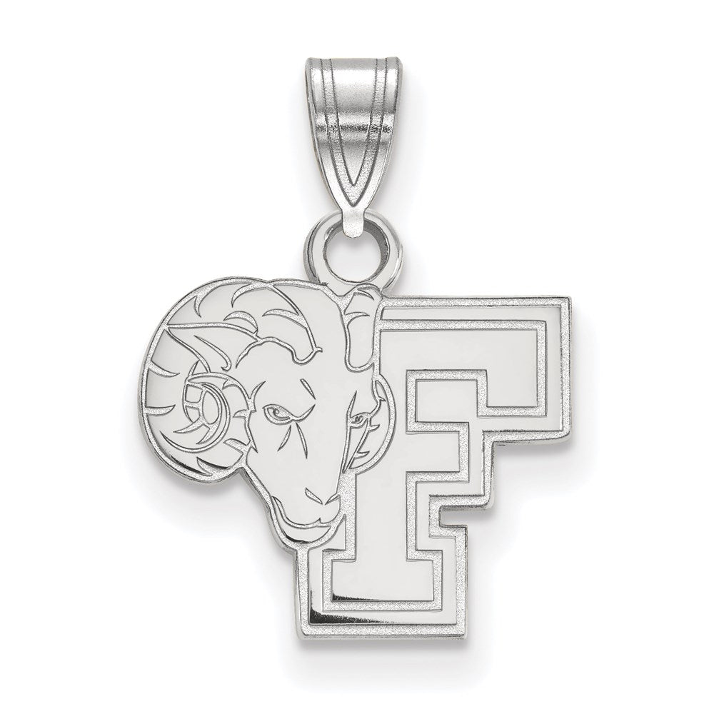 10K White Gold Logoart Fordham University Ram Small Pendant