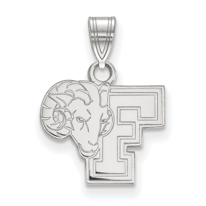 10K White Gold Logoart Fordham University Ram Small Pendant