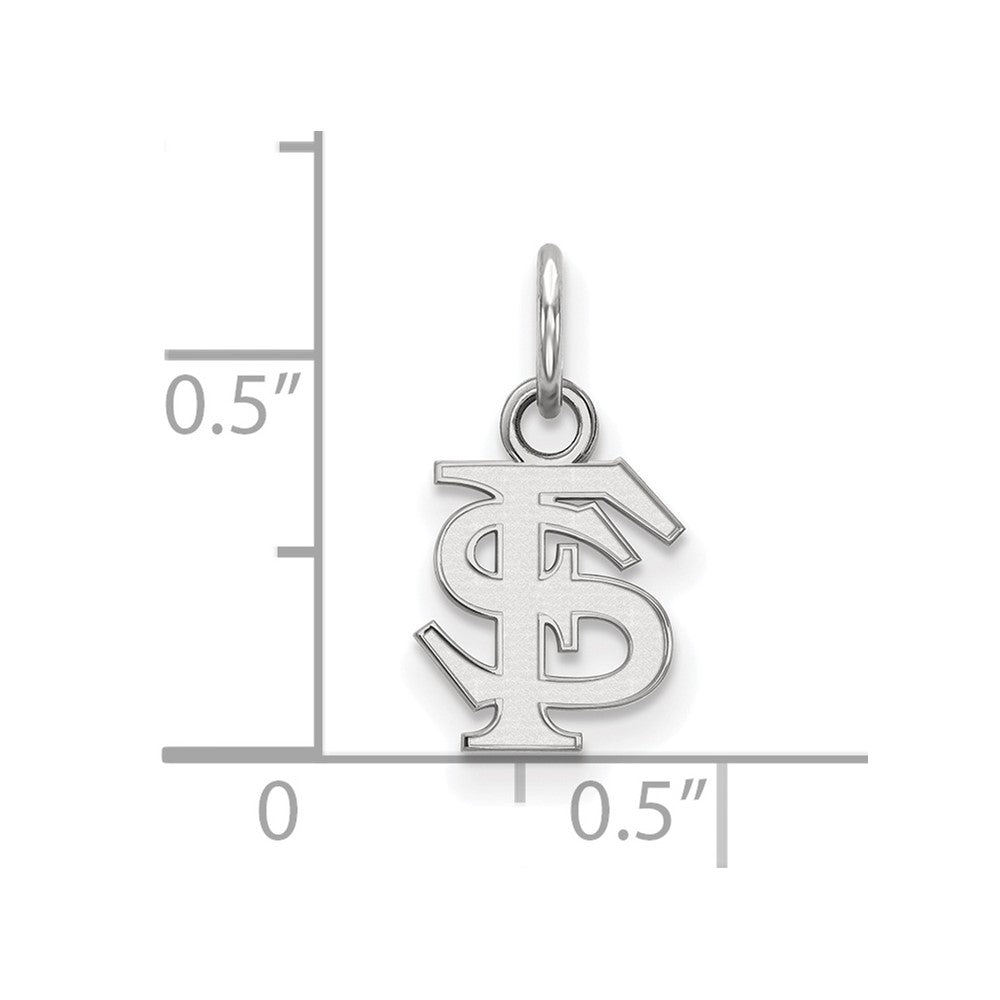 Sterling Silver Rhodium Plated Logoart Florida State University F S Extra Small Pendant