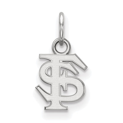 Sterling Silver Rhodium Plated Logoart Florida State University F S Extra Small Pendant