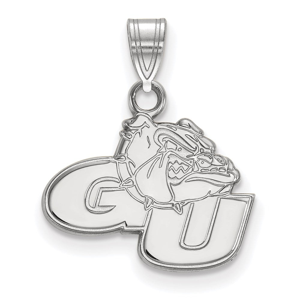 10K White Gold Logoart Gonzaga University G U Bulldog Small Pendant