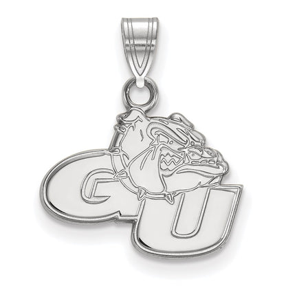 10K White Gold Logoart Gonzaga University G U Bulldog Small Pendant