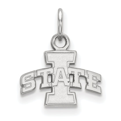 Sterling Silver Rhodium Plated Logoart Iowa State University Extra Small Pendant