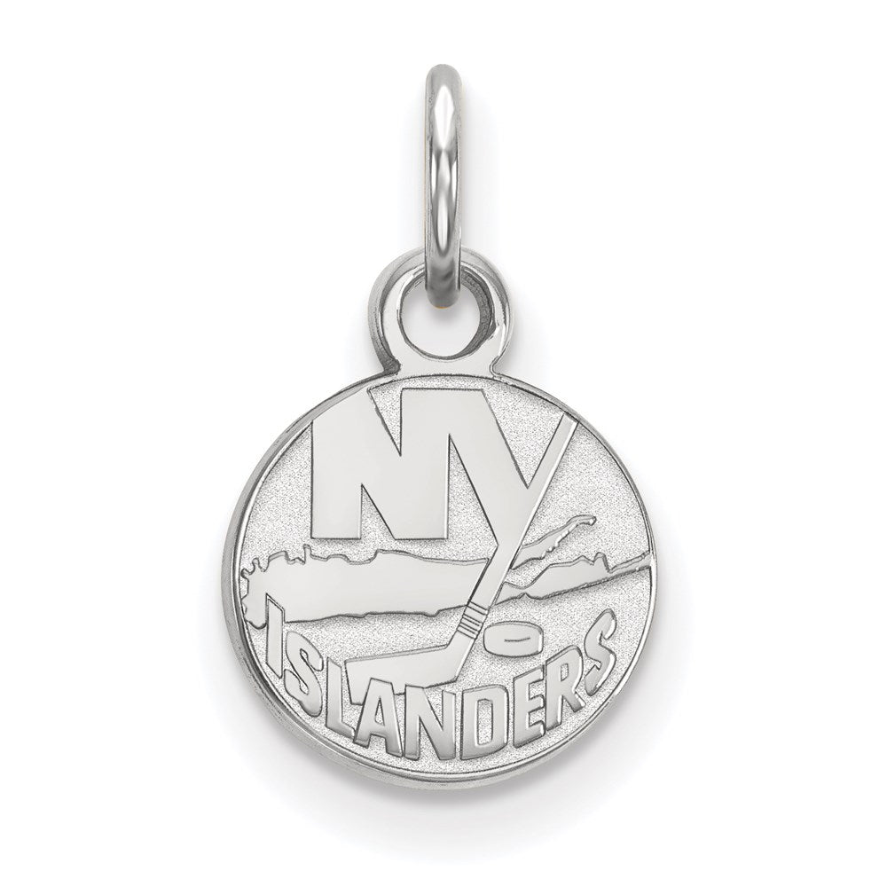 Sterling Silver Rhodium Plated Nhl Logoart New York Islanders Extra Small Pendant