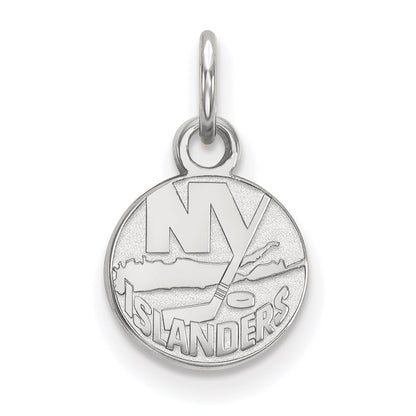 Sterling Silver Rhodium Plated Nhl Logoart New York Islanders Extra Small Pendant