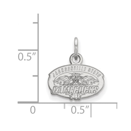 Sterling Silver Rhodium Plated Logoart Jacksonville State University Extra Small Pendant