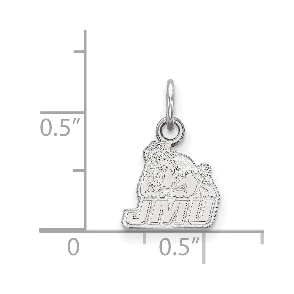 Sterling Silver Rhodium Plated Logoart James Madison University Extra Small Pendant