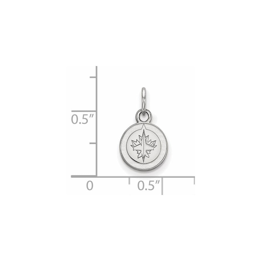 Sterling Silver Rhodium Plated Nhl Logoart Winnipeg Jets Extra Small Pendant