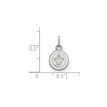 Sterling Silver Rhodium Plated Nhl Logoart Winnipeg Jets Extra Small Pendant