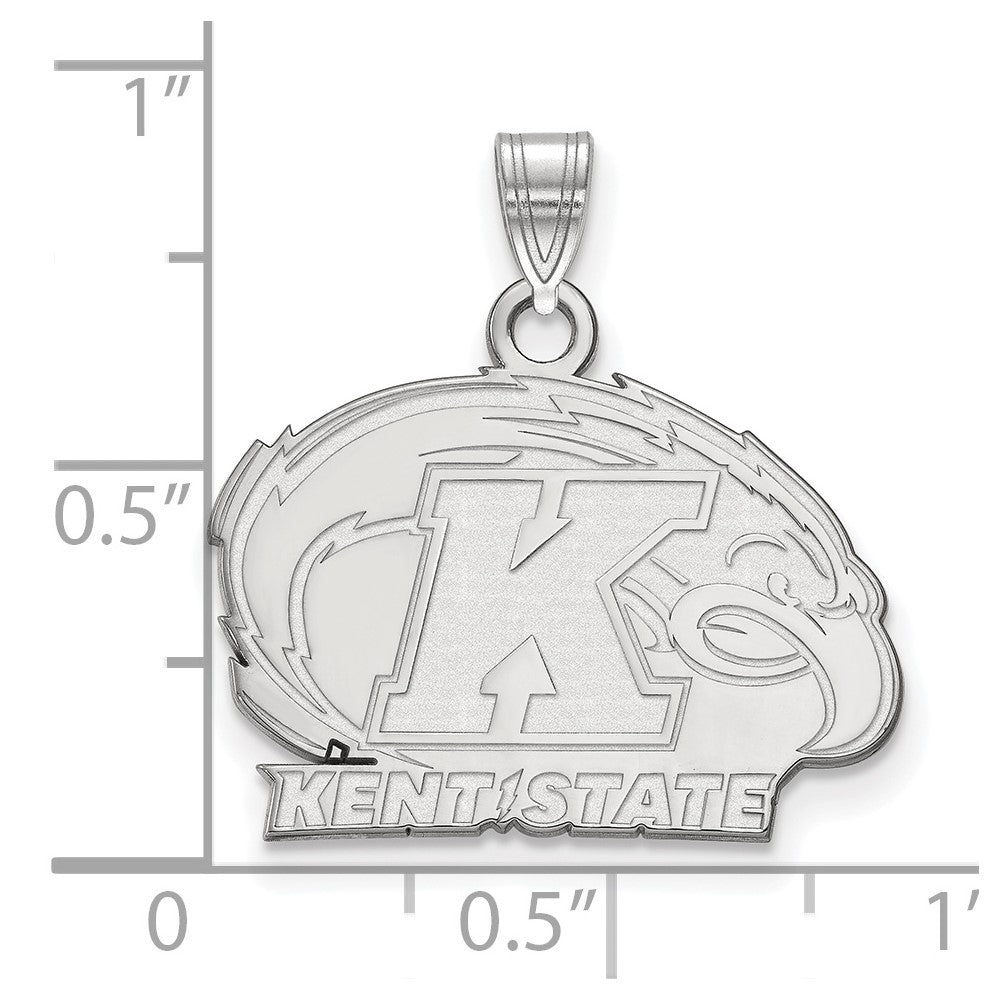 Sterling Silver Rhodium Plated Logoart Kent State University Small Pendant