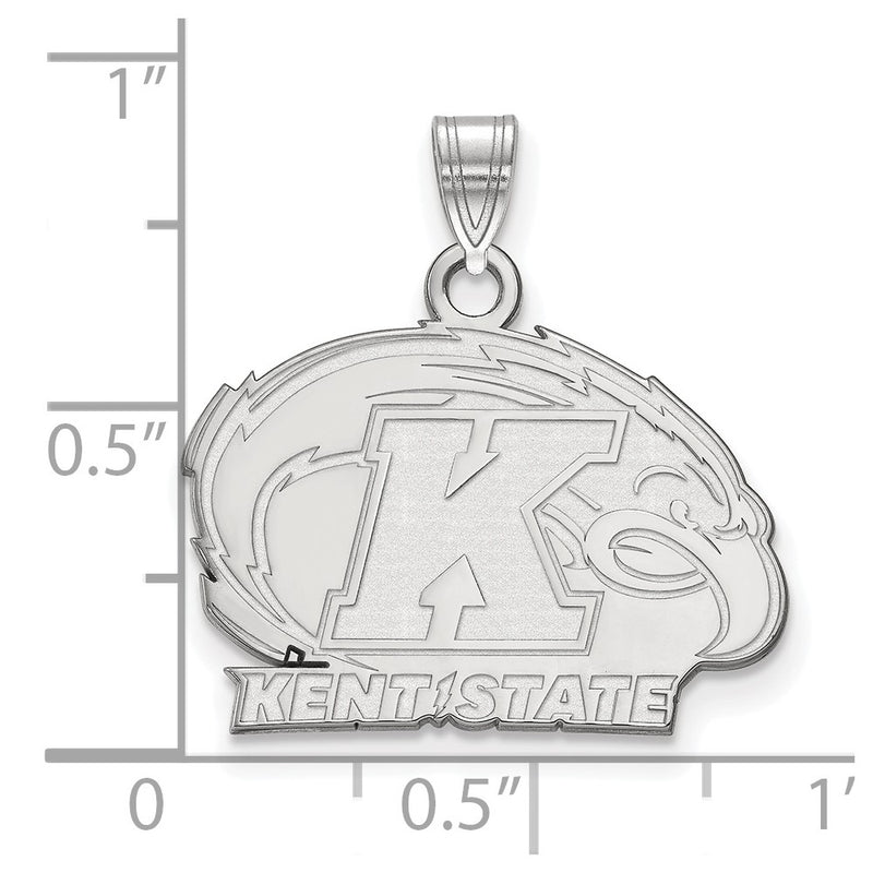 Sterling Silver Rhodium Plated Logoart Kent State University Small Pendant