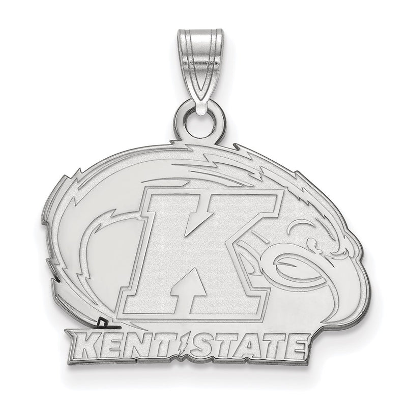 Sterling Silver Rhodium Plated Logoart Kent State University Small Pendant