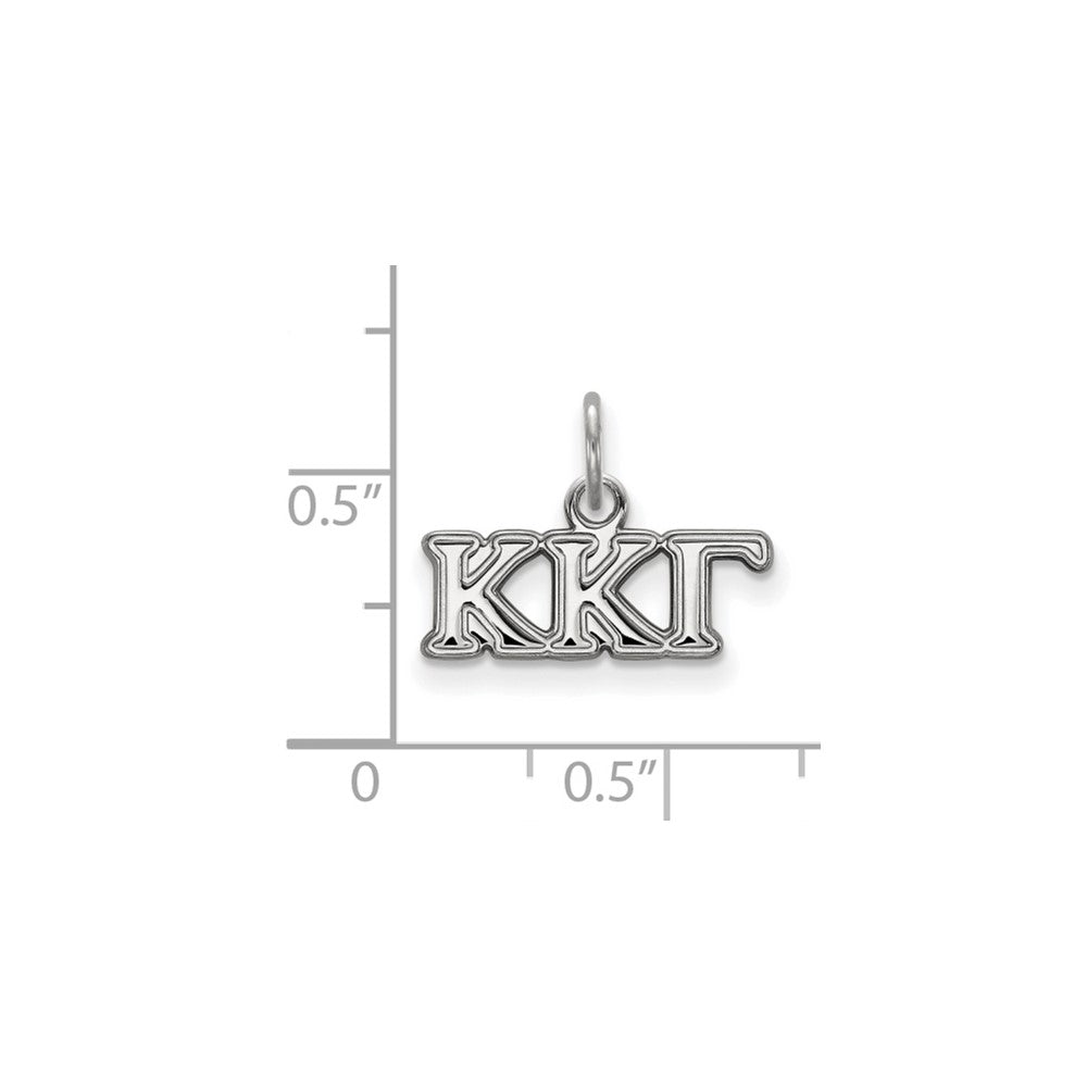 Sterling Silver Rhodium Plated Logoart Kappa Gamma Sorority Greek Letters Extra Small Pendant