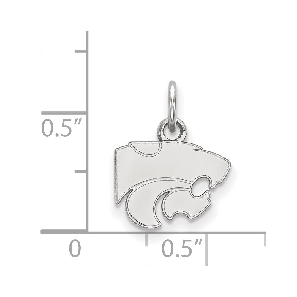 10K White Gold Logoart Kansas State University Wildcat Extra Small Pendant
