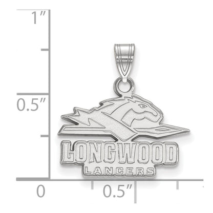 Sterling Silver Rhodium Plated Logoart Longwood University Lancers Small Pendant
