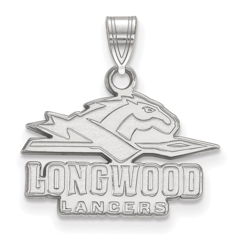 10K White Gold Logoart Longwood University Lancers Small Pendant