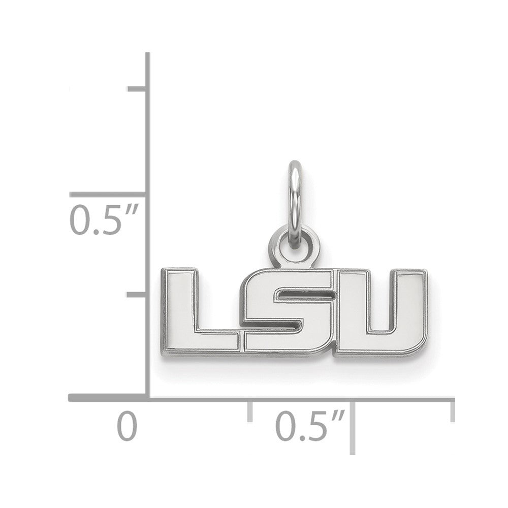10K White Gold Logoart Louisiana State University L S U Extra Small Pendant