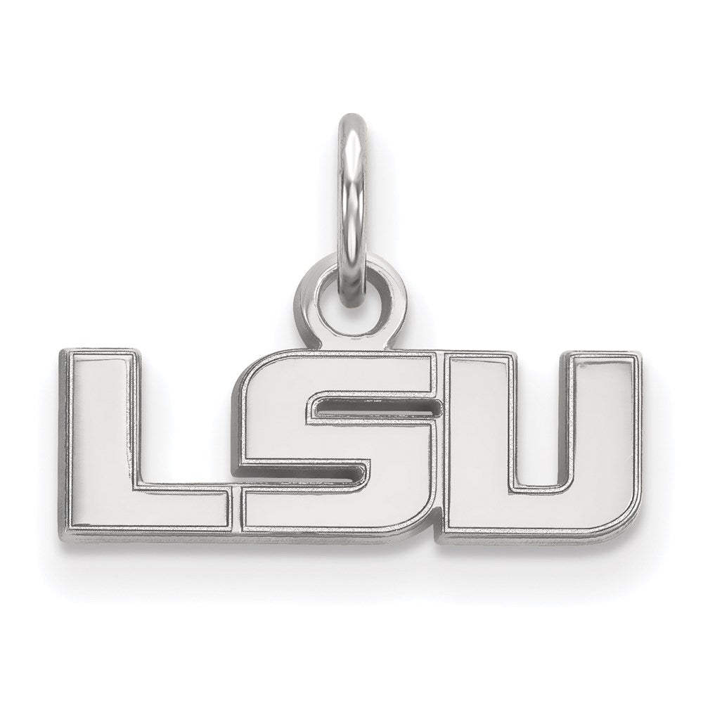 14K White Gold Logoart Louisiana State University L S U Extra Small Pendant