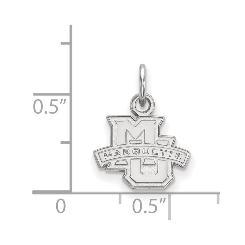 Sterling Silver Rhodium Plated Logoart Marquette University Extra Small Pendant